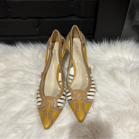 ANTONIO MELANI Yellow and Tan Heels - Picture 7 of 11